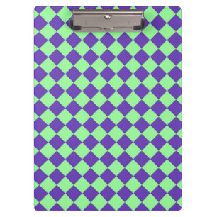 Porte-bloc Motif diamant à carreaux violet vert