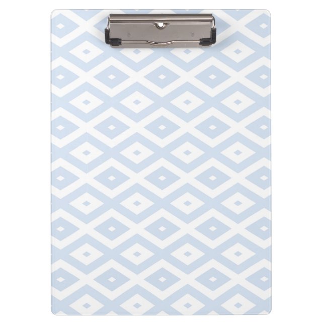 Porte-bloc Motif diamant bleu pâle et blanc (Devant)