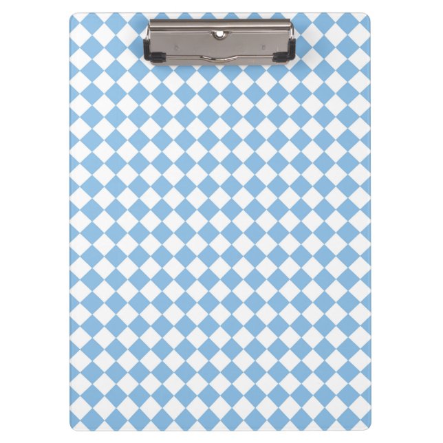 Porte-bloc Motif diamant de damier bleu et blanc (Devant)