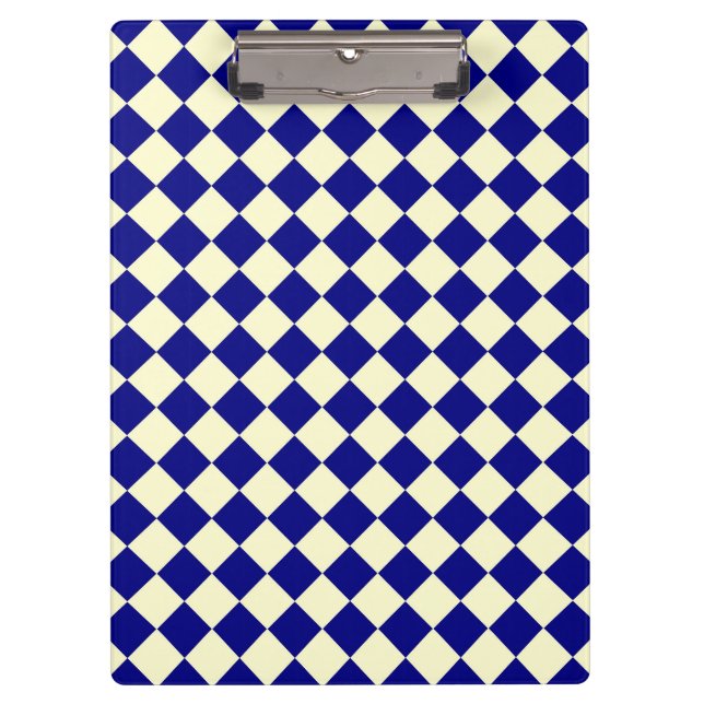 Porte-bloc Motif diamant jaune bleu Checker (Devant)
