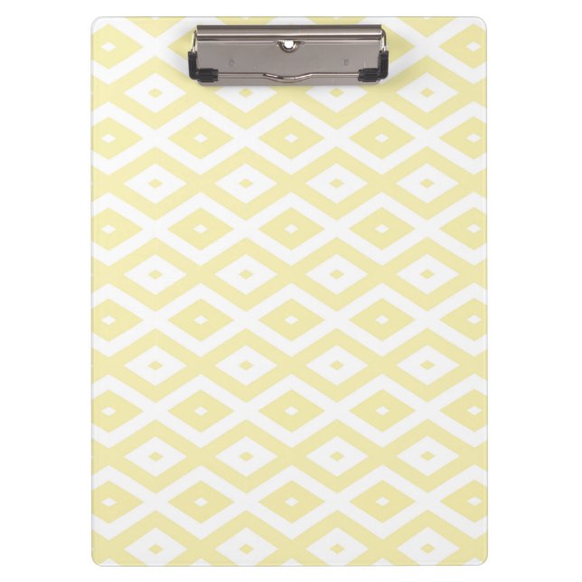 Porte-bloc Motif diamant jaune pâle et blanc (Devant)
