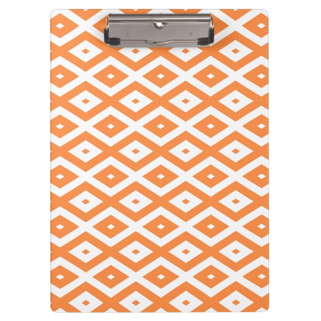 Porte-bloc Motif diamant orange et blanc (Devant)