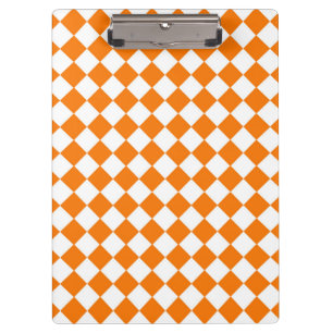 Porte-bloc Motif diamant Orange White Checker