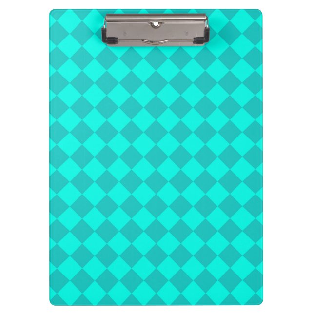 Porte-bloc Motif diamant turquoise Checker (Devant)