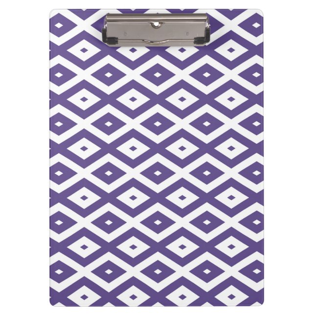 Porte-bloc Motif diamant ultra violet et blanc (Devant)