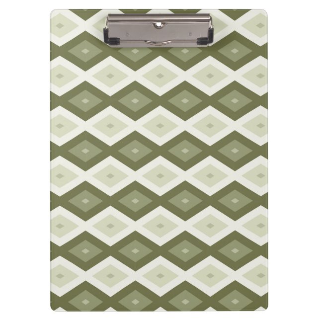 Porte-bloc Motif diamant vert olive (Devant)