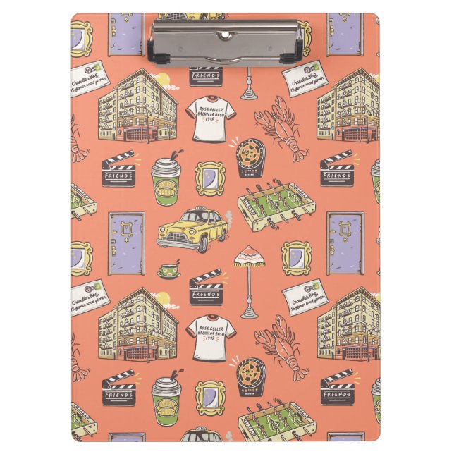 Porte-bloc Motif d'icônes colorées AMIS™ (Devant)