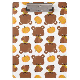 Porte-bloc Motif D'Ours, Ours Mignons, Automne, Citrouille