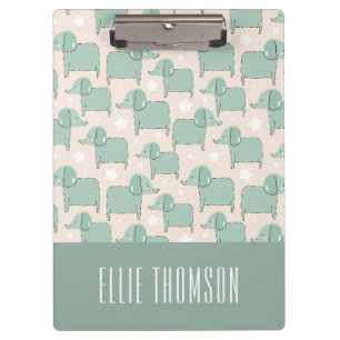 Porte-bloc Motif Eléphant animal vert mignon personnalisé