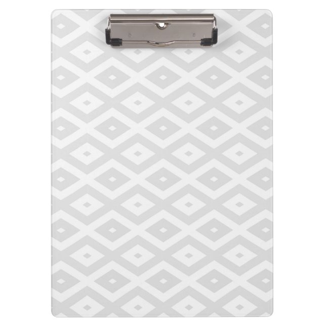 Porte-bloc Motif en diamant gris clair et blanc (Devant)