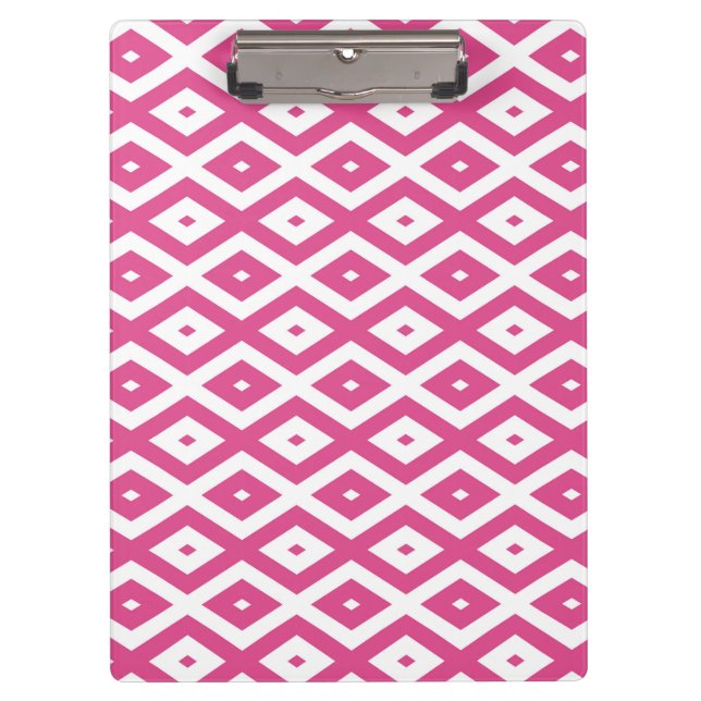 Porte-bloc Motif en diamant rose et blanc (Devant)