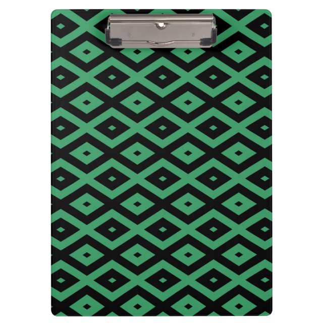 Porte-bloc Motif en diamant vert et noir (Devant)