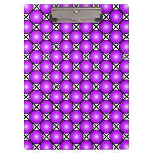 Porte-bloc Motif en treillis noir blanc Magenta points roses