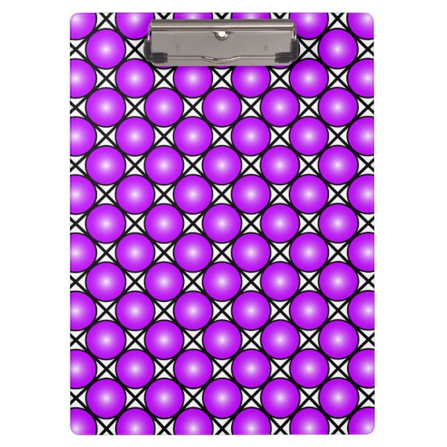 Porte-bloc Motif en treillis noir blanc Magenta points roses (Devant)