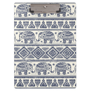 Porte-bloc Motif ethnique bleu d'éléphant