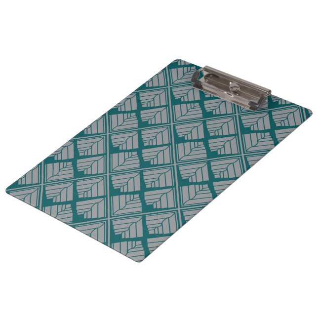 Porte-bloc Motif feuille carré Turquoise neutre (Incliné)