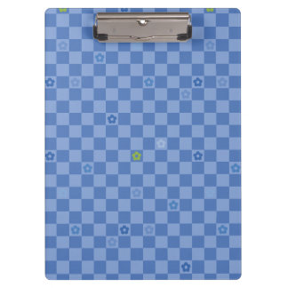 Porte-bloc Motif Fleur à Carreaux N° 01 - Bleu Clair