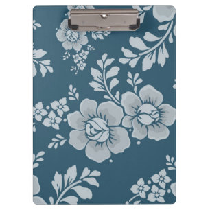 Porte-bloc Motif fleur bleu vintage élégant
