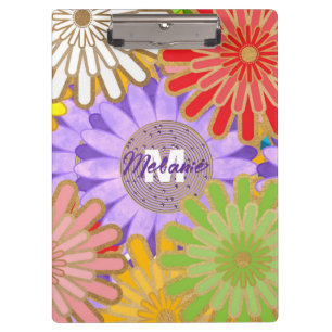 Porte-bloc Motif Fleur Hippy Personnalisé Couleurs Vives