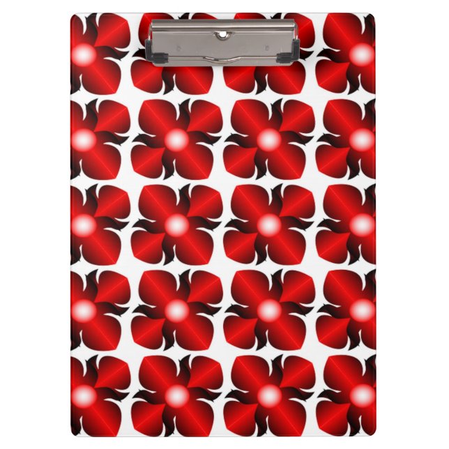 PORTE-BLOC MOTIF FLEURS ROUGES (Devant)