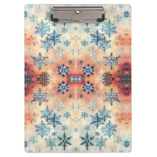 Porte-bloc Motif Flocons de Neige Vintage - Presse-papiers