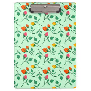 Porte-bloc Motif floral avec fleurs roses colorées
