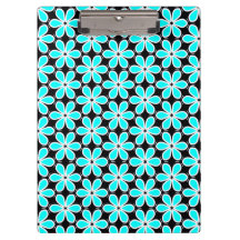 Motif floral bleu turquoise et noir