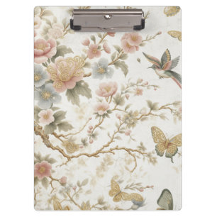 Porte-bloc Motif floral chinois vintage avec colibri