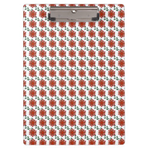 Porte-bloc Motif floral corail élégant Fleurs rouges vintag
