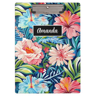 Porte-bloc Motif floral de fleurs tropicales d'été botaniques