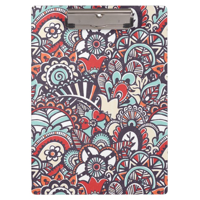 Porte-bloc Motif floral de griffonnage de Paisley (Devant)