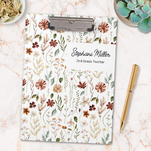 Porte-bloc Motif floral de prairie de fleurs sauvages automna