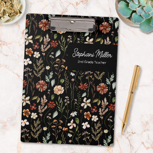 Porte-bloc Motif floral de prairie de fleurs sauvages automna