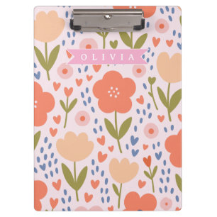Porte-bloc Motif floral folklorique mignon nordique rose pers