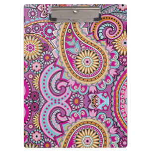 Porte-bloc Motif floral paisley boho vibrant Art coloré