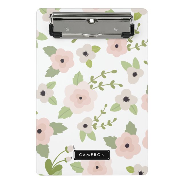 Porte-bloc Motif Floral Pastel Mini Porte - bloc personnalisé (Devant)