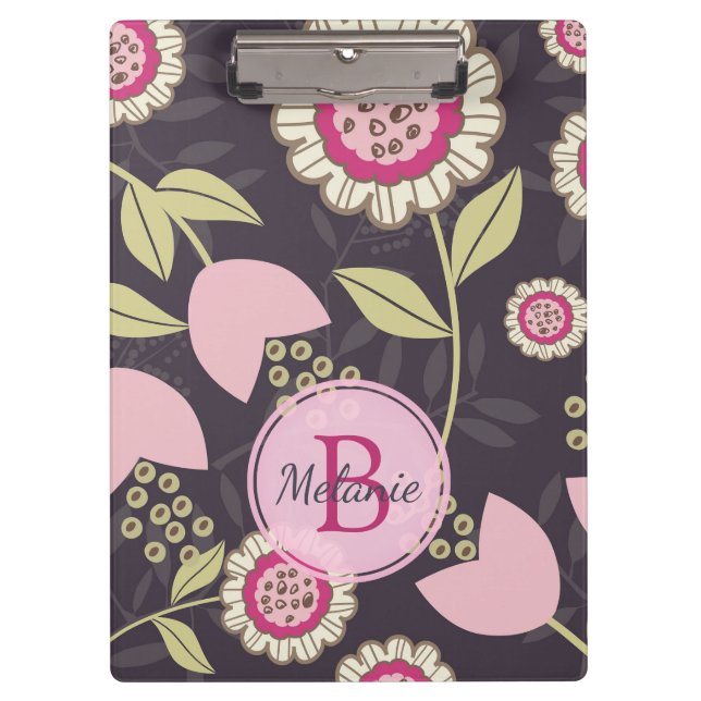 Porte-bloc Motif floral rose moderne Tulip Personnalisé (Devant)