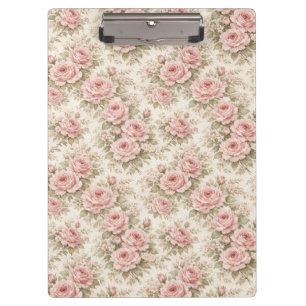 Porte-bloc Motif floral transparent de rose vintage élégant