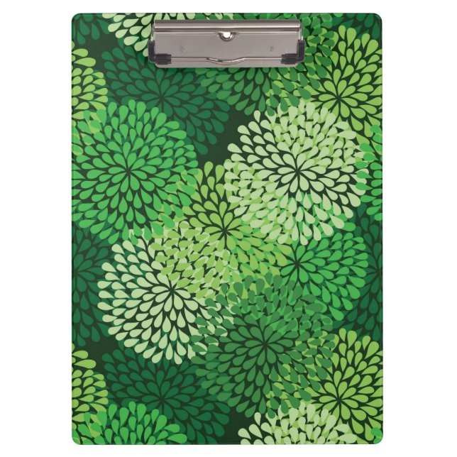 Porte-bloc Motif floral vert (Devant)