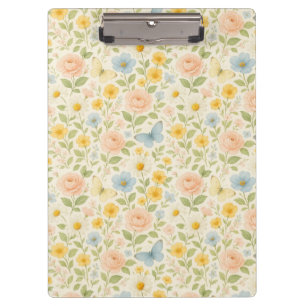 Porte-bloc Motif floral vintage coloré avec papillons