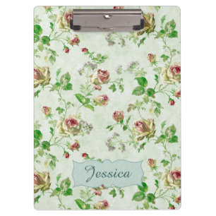 Porte-bloc Motif floral vintage roses roses personnalisées