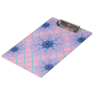 Porte-bloc Motif floral violet bleu pastel esthétique sans co