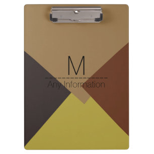 Porte-bloc Motif géométrique couleur rétro moderne Monogramme