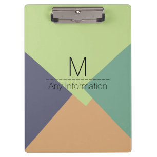 Porte-bloc Motif géométrique couleur rétro moderne Monogramme