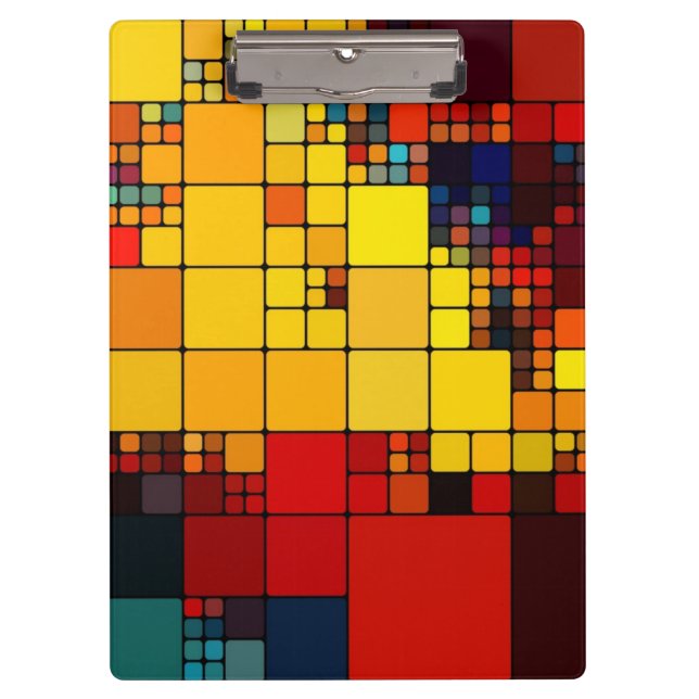 Porte-bloc Motif géométrique d'arc-en-ciel vibrant abstrait (Devant)