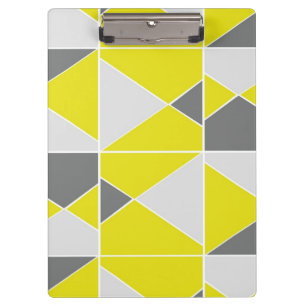 Porte-bloc Motif géométrique gris jaune