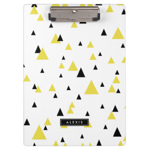 Porte-bloc Motif géométrique jaune et noir Personnalisé