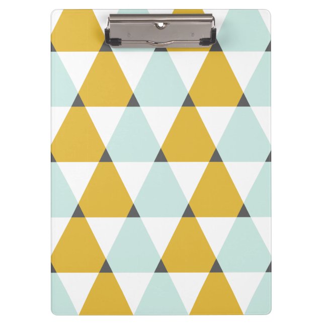 Porte-bloc Motif géométrique moderne Mint Jaune Triangles (Devant)