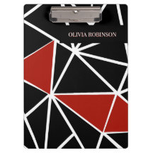 Motif géométrique noir et rouge élégant