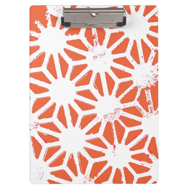 Porte-bloc Motif géométrique orange et blanc (Devant)